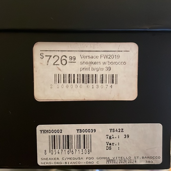 Versace Black/Yellow Floral Printed Leather Medusa Slip On Sneakers Size 39 - Picture 4 of 5